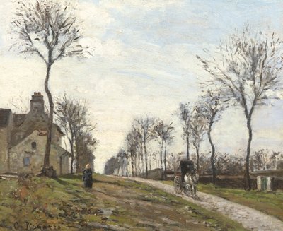 ルーヴェシエンヌの道、1870 作： Camille Jacob Pissarro